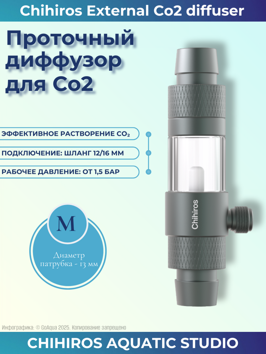 Проточный диффузор Chihiros External Co2 diffuser M